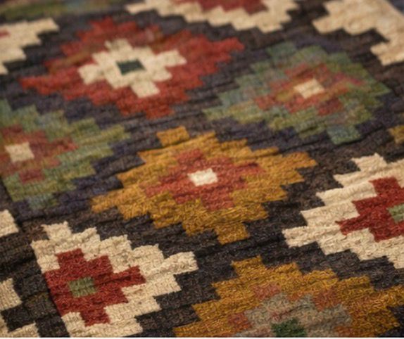 Aztec Diamond Rug – Earth Tone Tribal Design