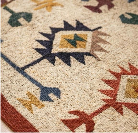 Aztec Tribal Rug – Cream & Terracotta