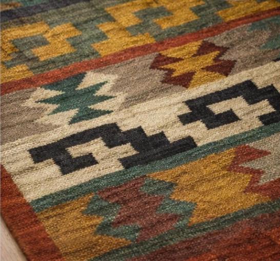 Aztec Tribal Runner Rug – Multicolour Geometric Boho Hallway Carpet with Tassels